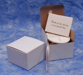 3x3x2 wedding favor white box