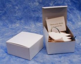 4x4x2 white wedding favor box